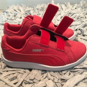 PUMA Red Glittery Sneakers